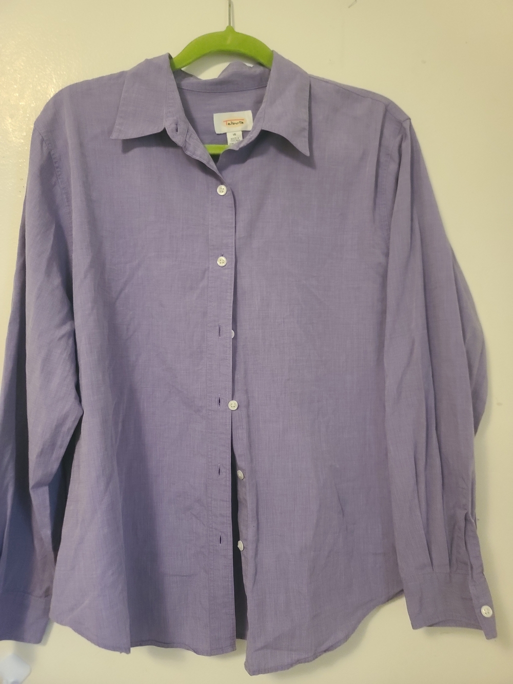 Talbots Lavender Button-Front Women's Blouse size 14